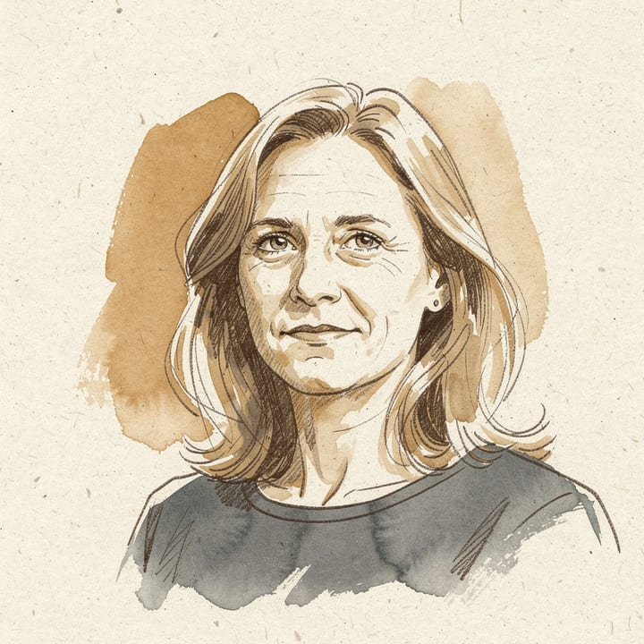 Illustrated portrait of Dana Whitcomb.